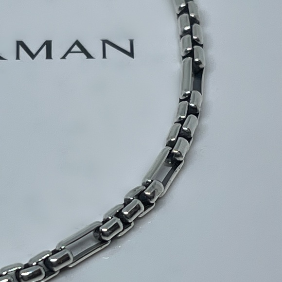 David Yurman Men’s Open Station Box Chain Sterling Silver Bracelet - Picture 3 of 6